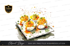 Deviled eggs with sauce clipart png Product Image 1