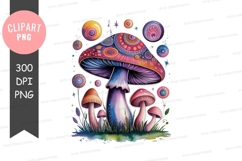 Whimsical mushroom clipart png Product Image 1