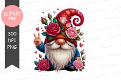 Valentine's day gnome clipart png Product Image 1