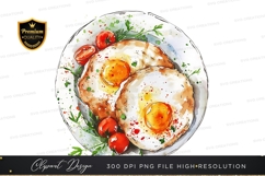Delicious fried eggs with cherry tomatoes Product Image 1