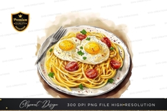 Spaghetti with fried egg and tomatoes Product Image 1