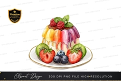 Rainbow fruit jelly dessert clipart png Product Image 1
