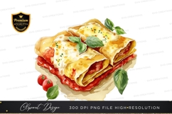 Delicious crepes with tomato sauce and basil Product Image 1