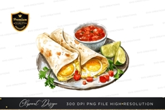 Delicious breakfast burrito with salsa and lime Product Image 1