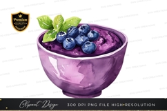 Blueberries in a bowl clipart png Product Image 1