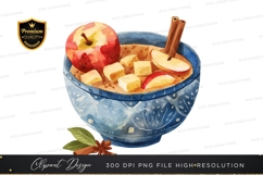 Apple cinnamon smoothie bowl clipart png Product Image 1