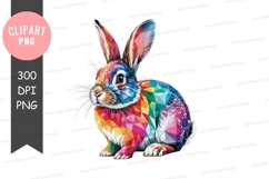 Colorful rabbit clipart png Product Image 1