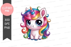 Colorful unicorn clipart png Product Image 1