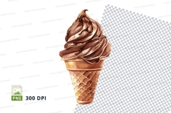 Chocolate ice cream cone clipart png Product Image 1