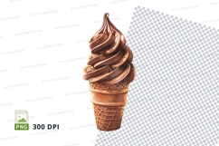 Chocolate ice cream cone clipart png Product Image 1