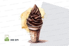 Chocolate ice cream cone clipart png Product Image 1