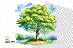 Watercolor tree clipart png Product Image 1