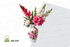 Floral vase with pink and red flowers mockup Product Image 1