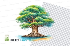 Watercolor tree on island mockup Product Image 1