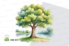Watercolor tree clipart png Product Image 1