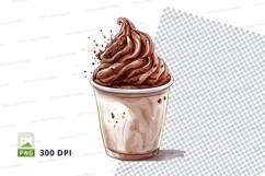 Chocolate ice cream in a cup clipart png Product Image 1