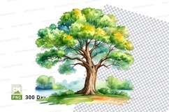 Watercolor tree clipart png Product Image 1