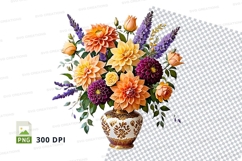 Floral bouquet in vase clipart png Product Image 1