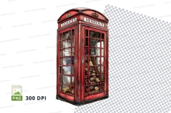 Red telephone booth display case mockup Product Image 1