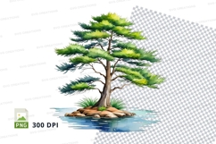 Clipart png of a tree on a small island Product Image 1