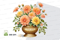 Floral bouquet in vase clipart png Product Image 1