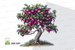Clipart png of a tree with pink apples Product Image 1