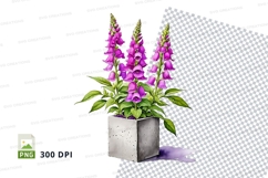 Potted purple foxglove plant mockup Product Image 1