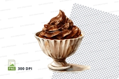 Chocolate ice cream in a bowl clipart png Product Image 1