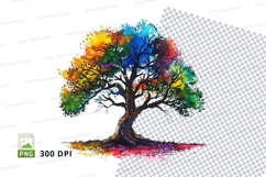 Colorful tree clipart png Product Image 1