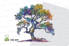 Colorful tree clipart png Product Image 1