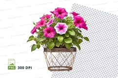 Petunia flowers in a basket mockup Product Image 1