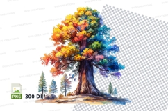 Colorful tree clipart png Product Image 1