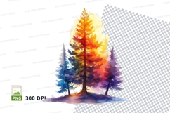 Colorful pine trees clipart png Product Image 1