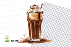 Chocolate milkshake mockup with whipped cream and straw Product Image 1