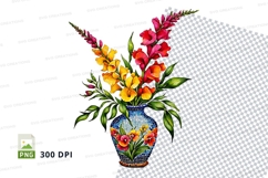 Floral bouquet in decorative vase clipart png Product Image 1