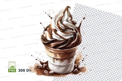 Chocolate ice cream cone clipart png Product Image 1