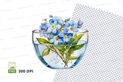 Flower bouquet in glass vase mockup Product Image 1
