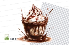 Chocolate ice cream sundae clipart png Product Image 1