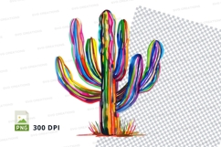 Rainbow cactus clipart png Product Image 1