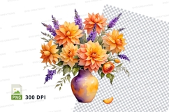 Floral bouquet in vase clipart png Product Image 1