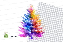 Rainbow christmas tree clipart png Product Image 1