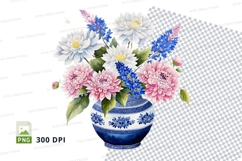 Flower bouquet in vase clipart png Product Image 1