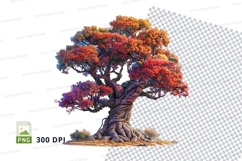 Colorful bonsai tree clipart png Product Image 1