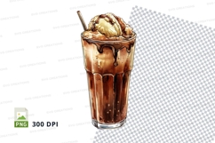Chocolate milkshake with ice cream clipart png Product Image 1