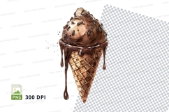 Chocolate ice cream cone clipart png Product Image 1