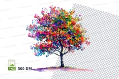 Colorful tree clipart png Product Image 1