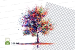 Colorful tree clipart png Product Image 1
