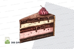 Neapolitan layer cake slice clipart png Product Image 1