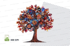 Steampunk gear tree clipart png Product Image 1
