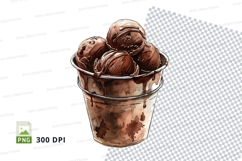 Chocolate ice cream scoops in a cup mockup Product Image 1